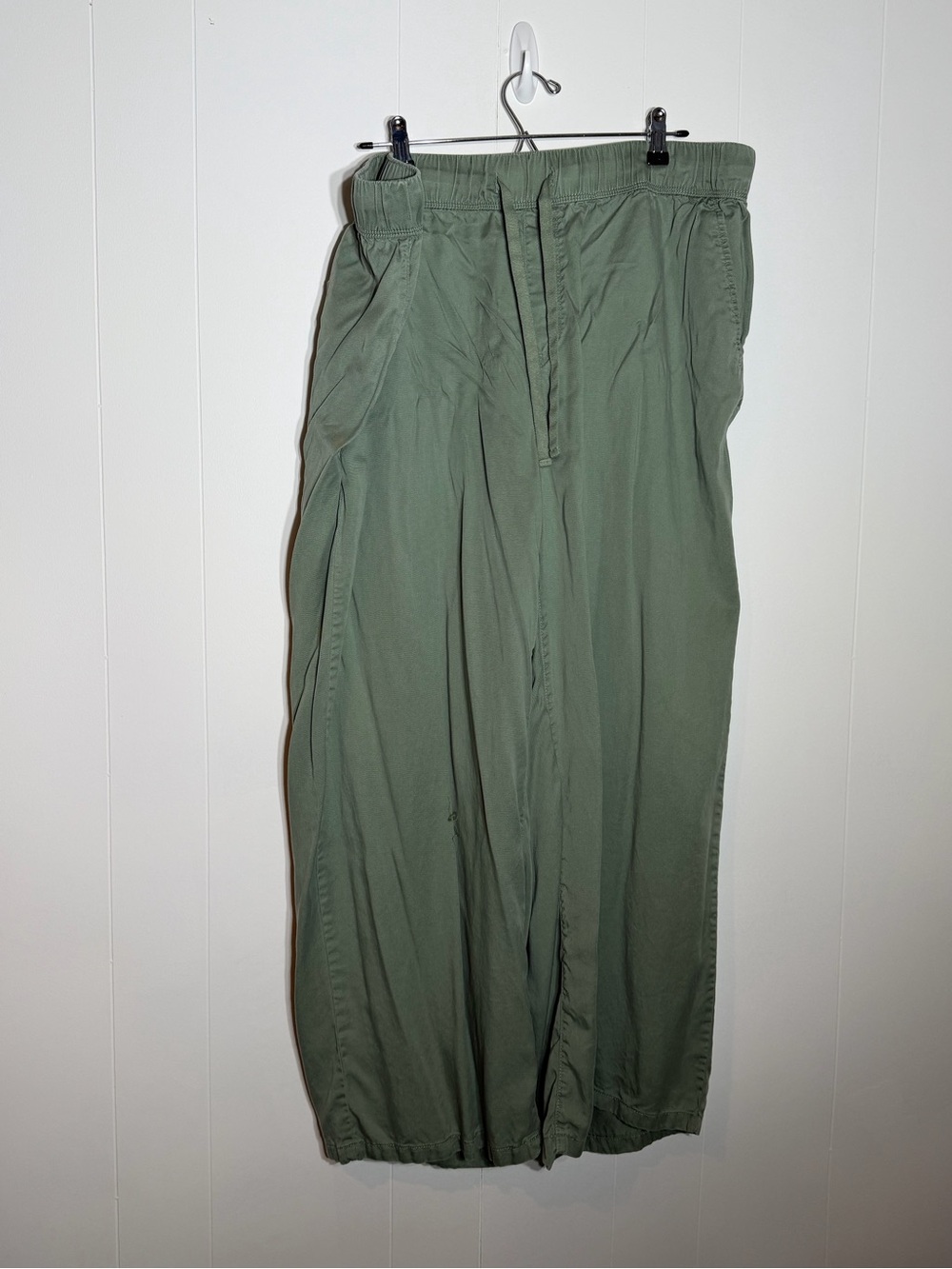 Nine West Olive Green Wide Leg Drawstring Pants